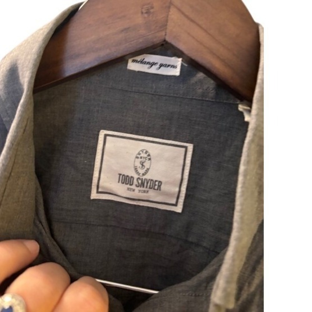 Todd Snyder Melange Yarns Grey Button Down Shirt Men's 15.5 34/35 Long Sleeve - Picture 3 of 9